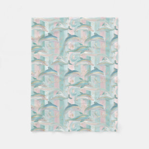 Pastel Dolphin Mönster Fleecefilt