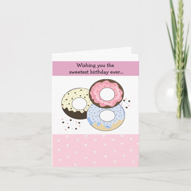 Pastel Donut Birthday Design Kort (Framsida)