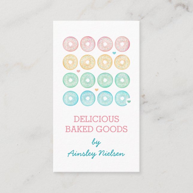 Pastel Donuts | Bakverk Visitkort (Framsida)