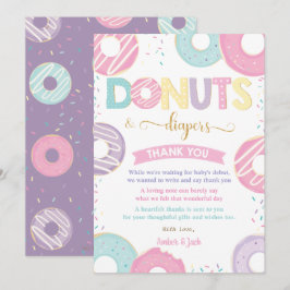 Pastel Donuts och Diaper Doughnut Baby Shower Tack Kort