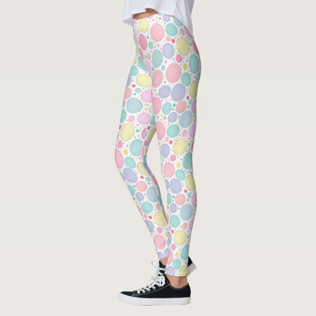 Pastel Dots Un-Perfect Pattern Leggings (Vänster)