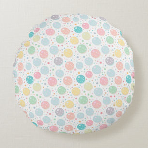 Pastel Dots Un-perfekt Mönster Rund Kudde