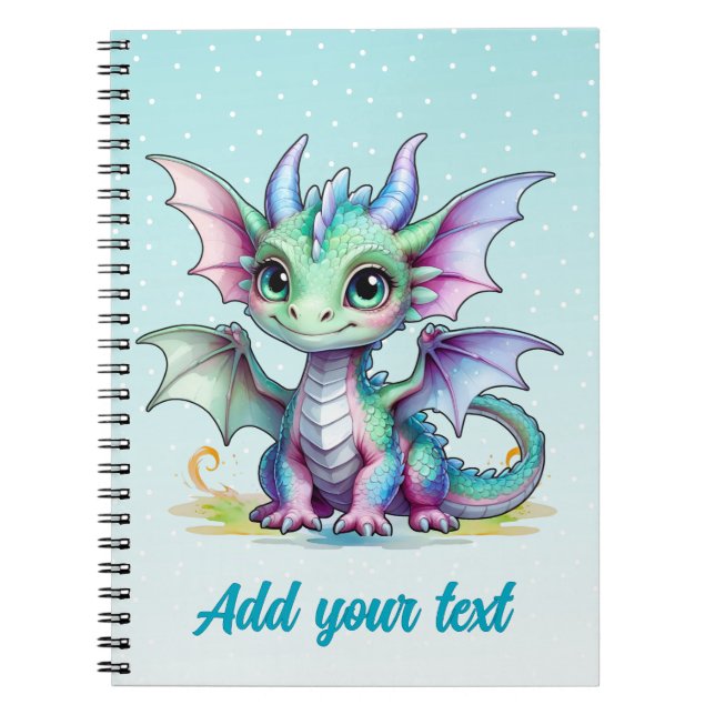 Pastel Dragon - bärbar dator - Aqua Blue Anteckningsbok (Framsidan)