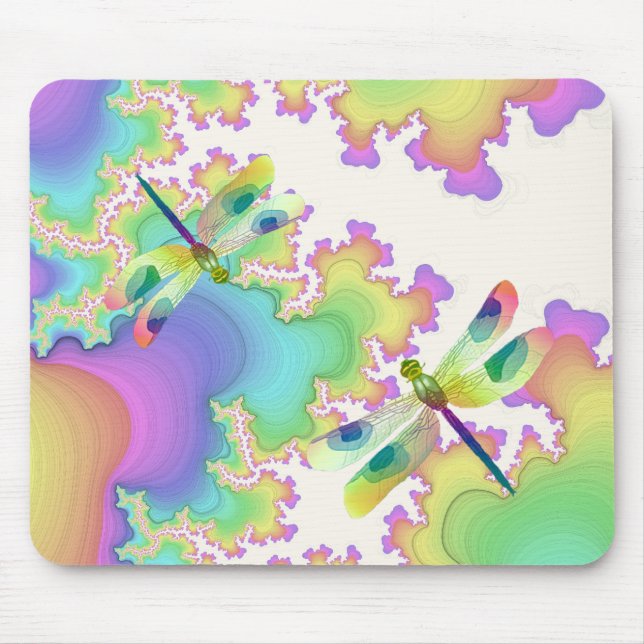 Pastel Dragonflies Mousepad Musmatta (Framsidan)