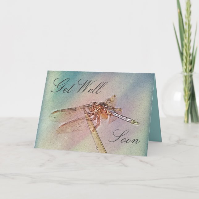 Pastel Dragonfly kommer bra Kort (Framsida)