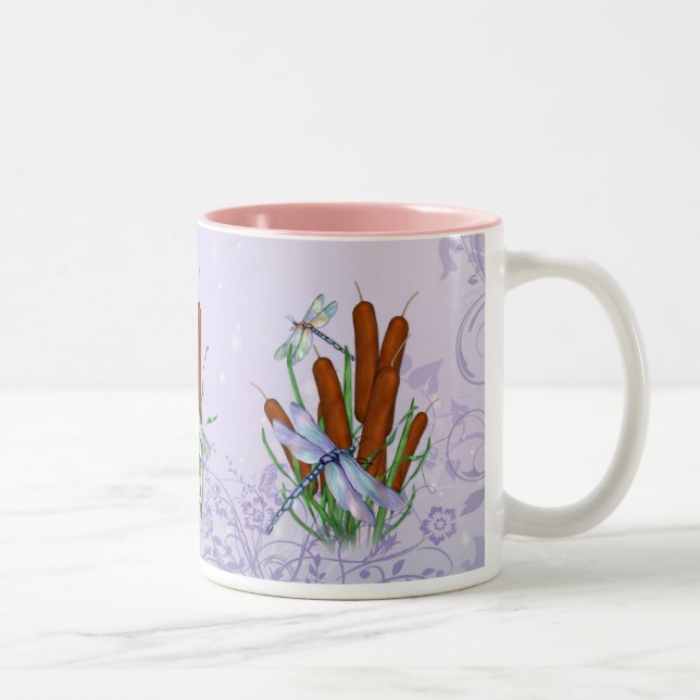 Pastel Dragonfly Två-Tonad Mugg (Höger)