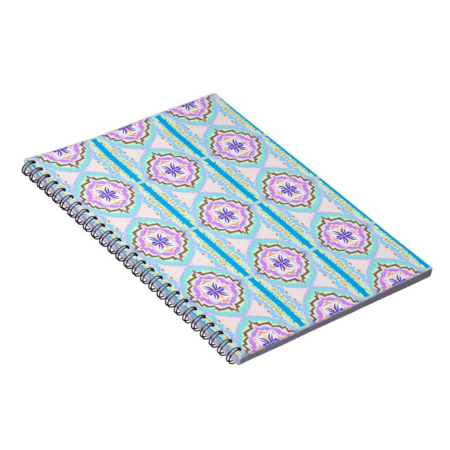 Pastel Dream Boho Geometric Kaleidoscope Anteckningsbok (Högra Sidan)