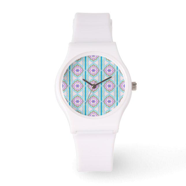 Pastel Dream Boho Geometric Kaleidoscope Armbandsur (Framsida)