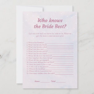 Pastel Dreamy Vem känner till Bride Best Game Card Inbjudningar