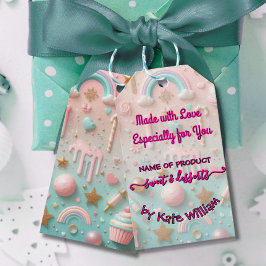 Pastel Drip Cookie och Dessert Packaging Presentetikett