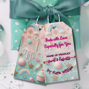 Pastel Drip Cookie och Dessert Packaging Presentetikett