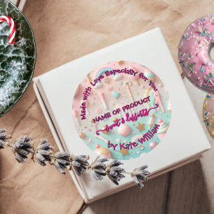 Pastel Drip Cookie och Dessert Packaging Stickers Runt Klistermärke