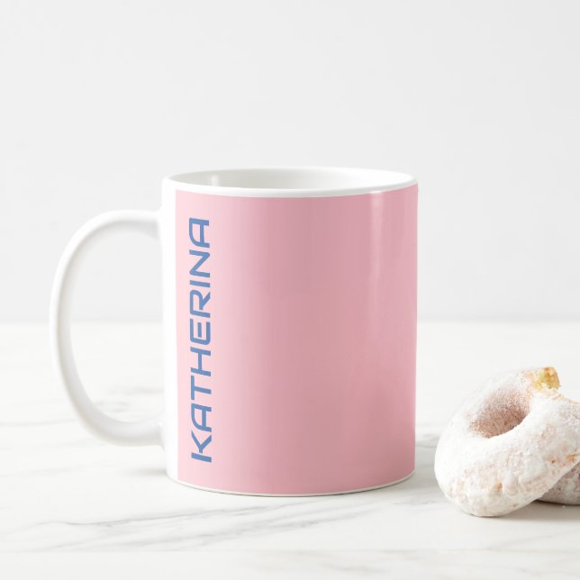 Pastel Dusty Ro Solid Färg Personlig Kaffemugg (Med munk)