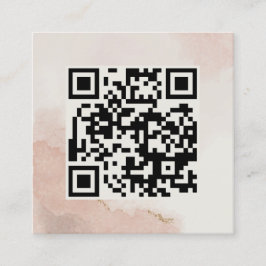 Pastel Dusty Rosa QR Code Minimalist Chic Fyrkantigt Visitkort