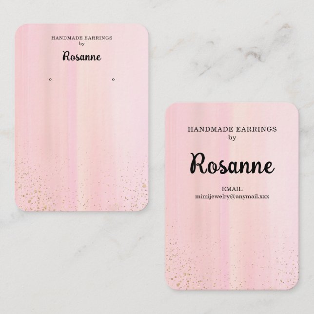 Pastel Earring Display  Business Card Visitkort (Fram/baksida)