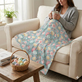 Pastel Easter Blooms Decorative Fleecefilt