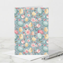 Pastel Easter Blooms Decorative Note Kort