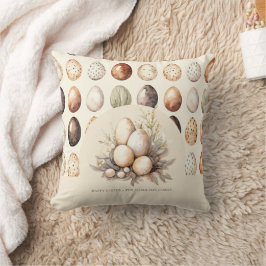 Pastel Easter Eggs Design in Cream & Brown Tones Kudde