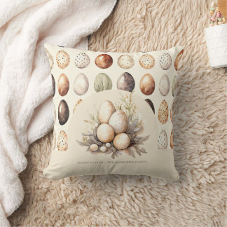 Pastel Easter Eggs Design in Cream & Brown Tones Kudde