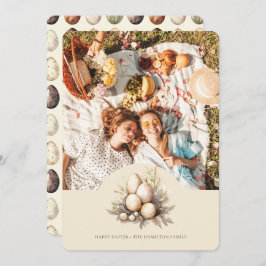 Pastel Easter Eggs Design with Photo Personalized Julkort