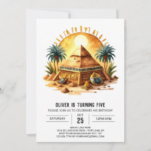 Pastel Egyptian Online Pyramids Birthday Inbjudningar