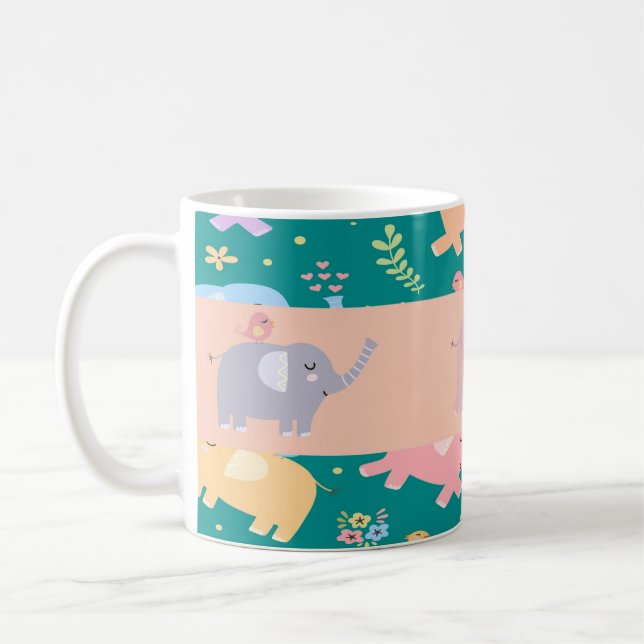 Pastel Elephant Mugg (Vänster)