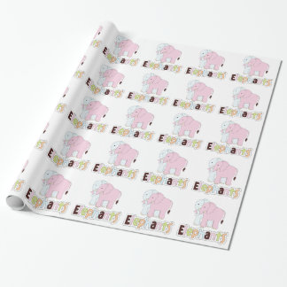Pastel Elephants Gift Wrapping Papper Presentpapper