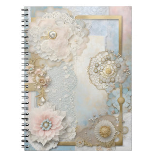 pastel en fleurs et décoration baroque girly anteckningsbok