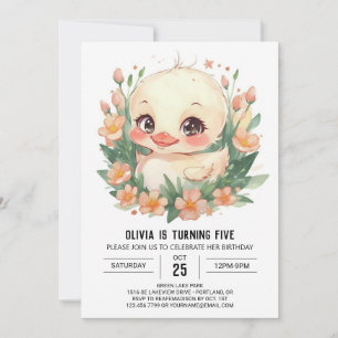 Pastel Enchanted Anka Birthday Inbjudningar
