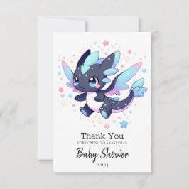 Pastel Enchanted Dragon Baby Shower Tack Kort