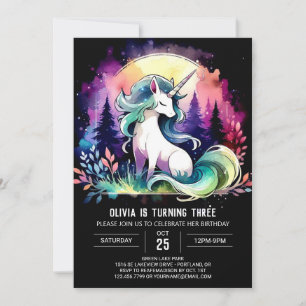 Pastel Enchanted Horse Birthday Inbjudningar