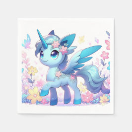 Pastel Enchanted Unicorn Baby Shower Pappersservett