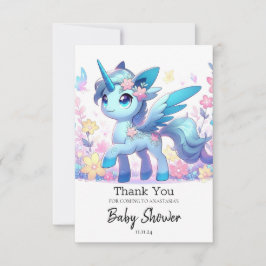 Pastel Enchanted Unicorn Baby Shower Tack Kort