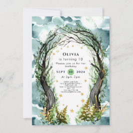 Pastel Enchantment Woodland Birthday Inbjudningar