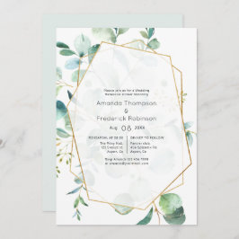 Pastel Eucalyptus Geometric Rehearsal Dinner Inbjudningar