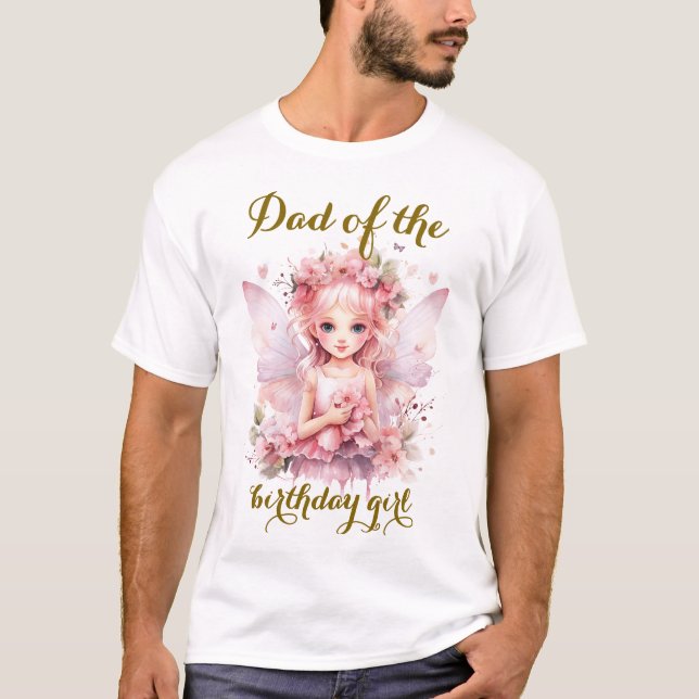 Pastel Fairy blommigt Te party födelsedag Pappa T Shirt (Framsida)