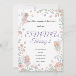 Pastel Fairy Garden Birthday Invitation | Editable Inbjudningar