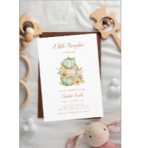 Pastel Fall Baby Shower Watercolor Pumpkin