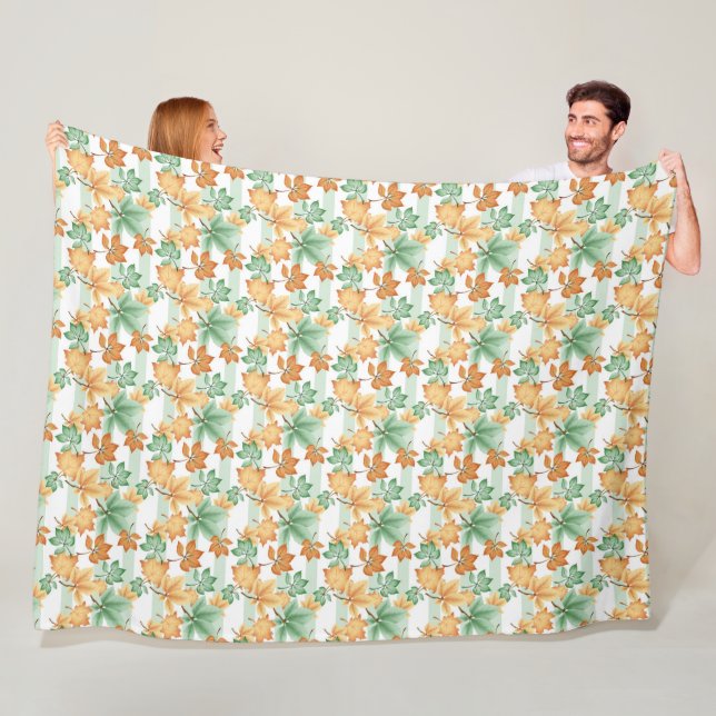 PASTEL FALL FÄRGAD HÖST LÖV FLEECEFILT (På plats)