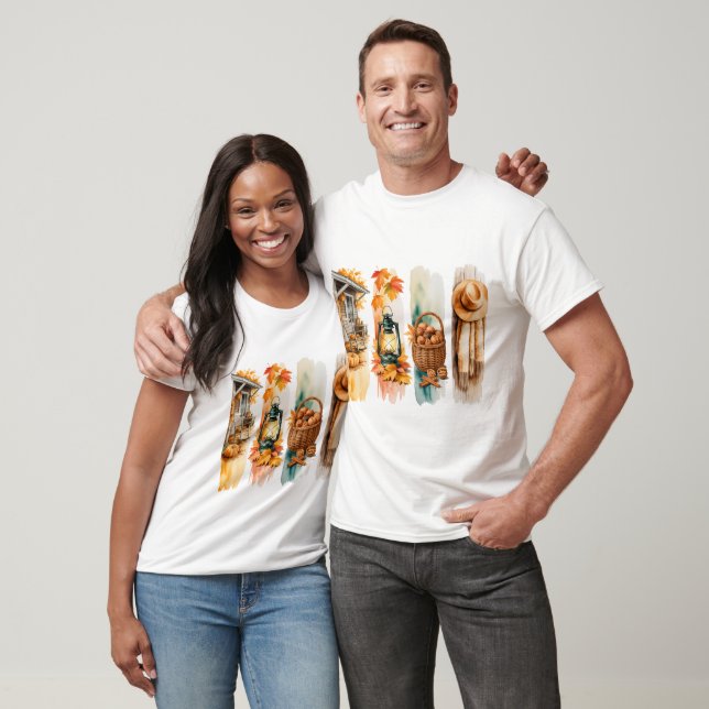 PASTEL FALL THEMED AUTUMN BRUSHSTROKES T SHIRT (Unisex)