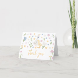 Pastel Fånig Goose Baby Shower Tack Kort