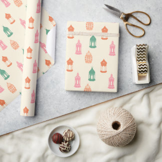 Pastel Fanous Lantern Wrapping Paper Presentpapper