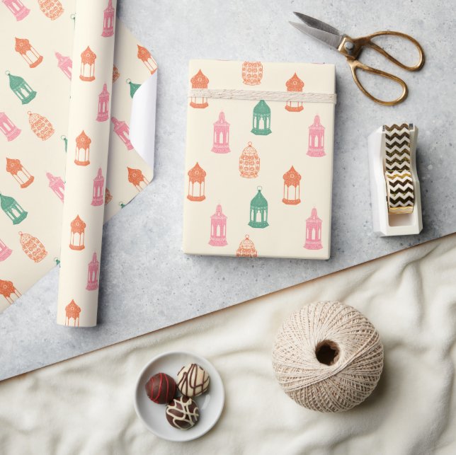 Pastel Fanous Lantern Wrapping Paper Presentpapper (Hantverk)