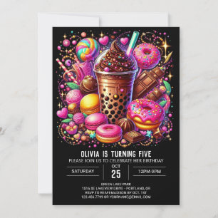 Pastel Fantasy Candyland Digital Birthday Inbjudningar