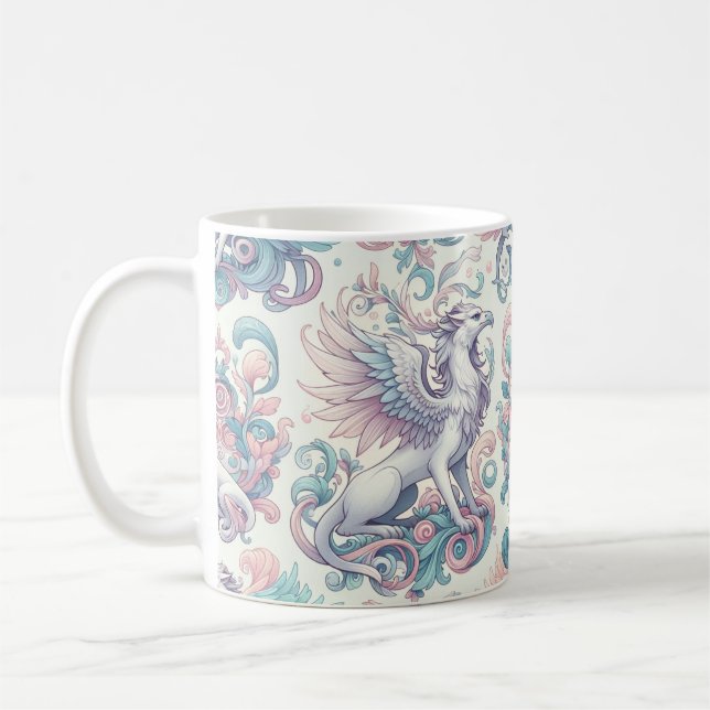 Pastel Fantasy Griffin Kaffemugg (Vänster)