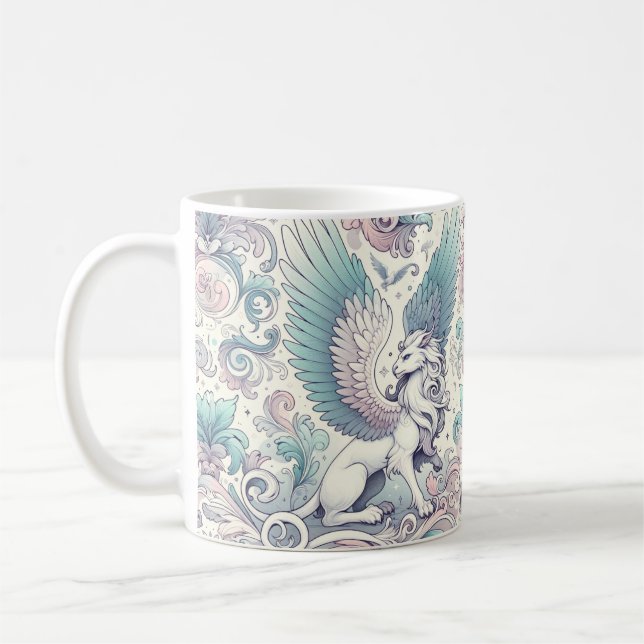 Pastel Fantasy Griffin Kaffemugg (Vänster)