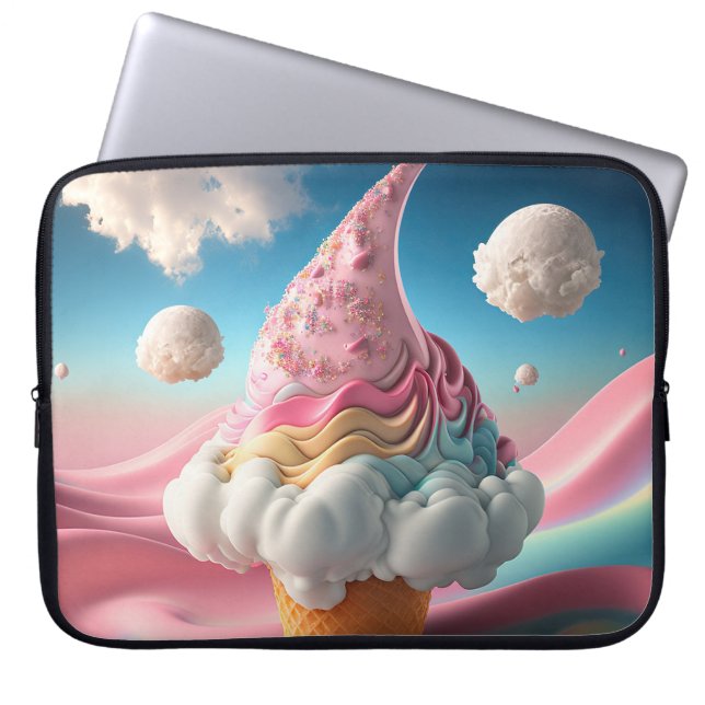 PASTEL FANTASY ICE CREAM CONE LAPTOP FODRAL (Framsidan)