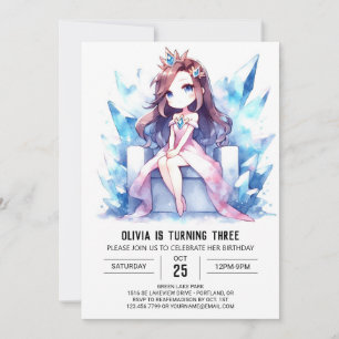 Pastel Fantasy Princess Birthday Inbjudningar
