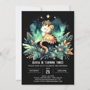 Pastel Fantasy Tiger Birthday Inbjudningar