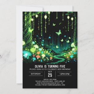 Pastel Fantasy Woodland Digital Birthday Inbjudningar